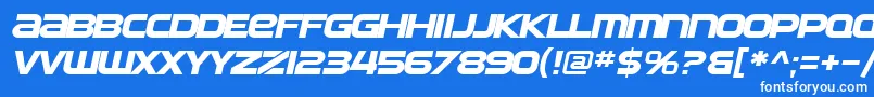 SfAutomatonExtendedOblique Font – White Fonts on Blue Background