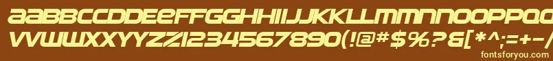 SfAutomatonExtendedOblique Font – Yellow Fonts on Brown Background