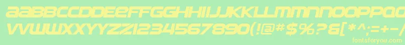 フォントSfAutomatonExtendedOblique – 黄色の文字が緑の背景にあります