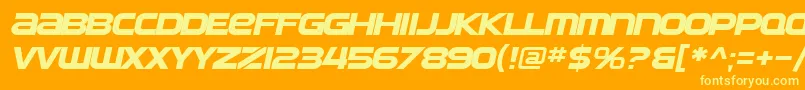 Шрифт SfAutomatonExtendedOblique – жёлтые шрифты на оранжевом фоне