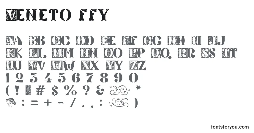 A fonte Veneto ffy – alfabeto, números, caracteres especiais