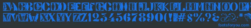 Veneto ffy Font – Blue Fonts on Black Background