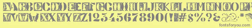 フォントVeneto ffy – 黄色の背景に灰色の文字
