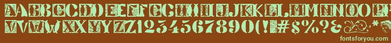 Veneto ffy Font – Green Fonts on Brown Background