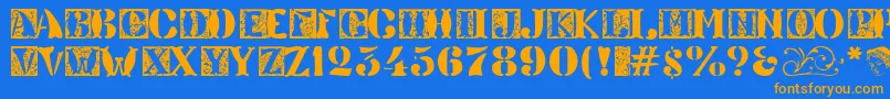 Veneto ffy Font – Orange Fonts on Blue Background