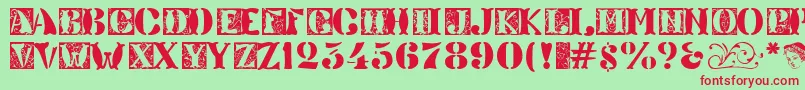 Veneto ffy Font – Red Fonts on Green Background