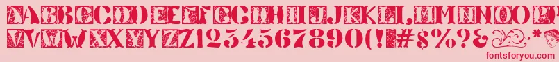 Veneto ffy-Schriftart – Rote Schriften auf rosa Hintergrund