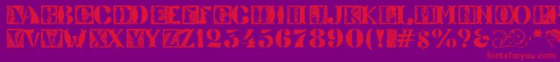 フォントVeneto ffy – 紫の背景に赤い文字