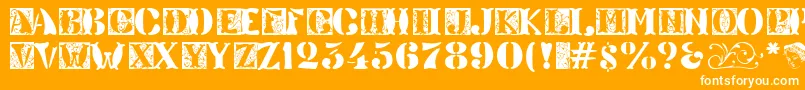 Veneto ffy-Schriftart – Weiße Schriften auf orangefarbenem Hintergrund
