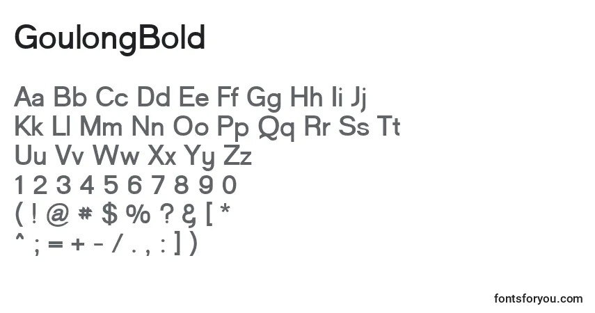 Шрифт GoulongBold – алфавит, цифры, специальные символы