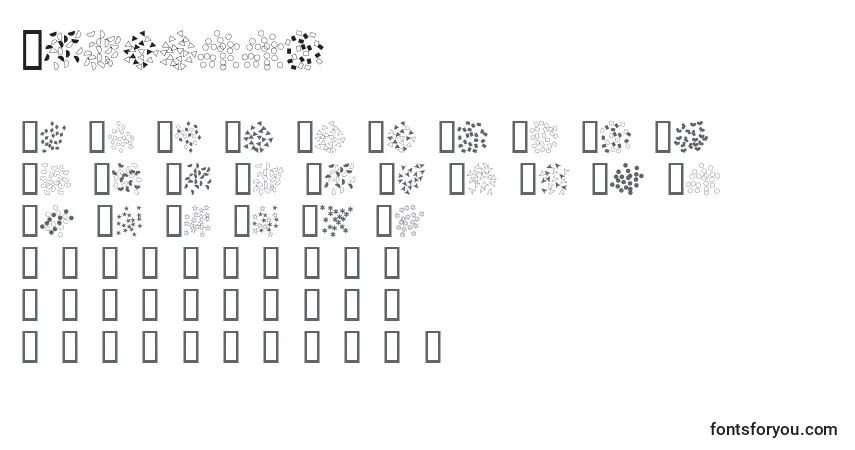 Schriftart Confetti – Alphabet, Zahlen, spezielle Symbole