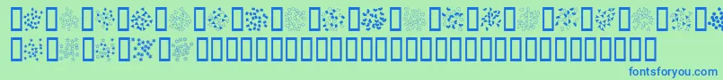 Police Confetti – polices bleues sur fond vert