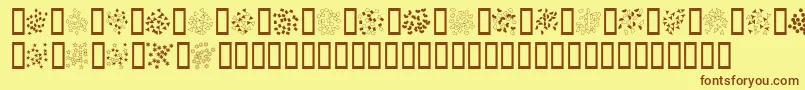 fuente Confetti – Fuentes Marrones Sobre Fondo Amarillo