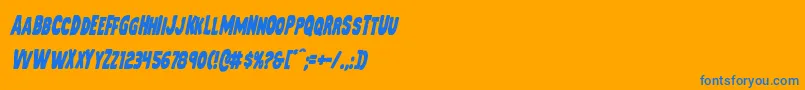 Mysterymobilecondital Font – Blue Fonts on Orange Background