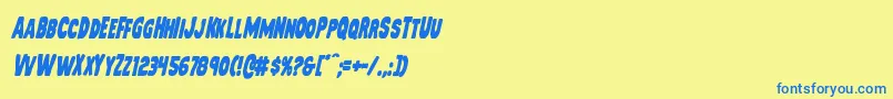 Mysterymobilecondital Font – Blue Fonts on Yellow Background