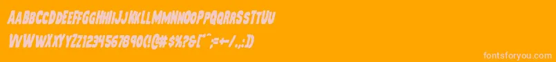 Mysterymobilecondital Font – Pink Fonts on Orange Background