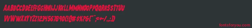 Mysterymobilecondital Font – Red Fonts on Black Background