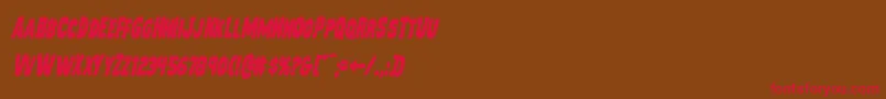 Mysterymobilecondital Font – Red Fonts on Brown Background