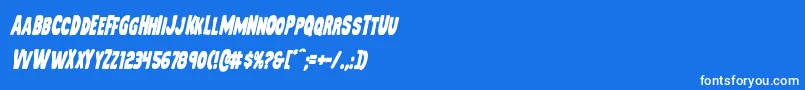 Mysterymobilecondital Font – White Fonts on Blue Background