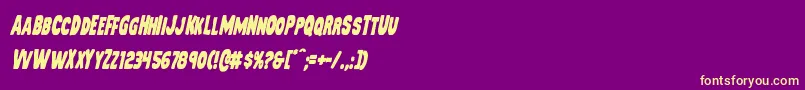 Mysterymobilecondital Font – Yellow Fonts on Purple Background