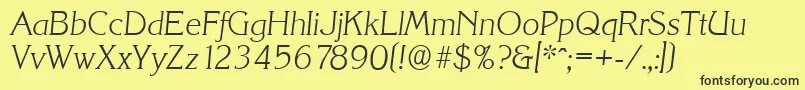 KorinthserialXlightItalic Font – Black Fonts on Yellow Background