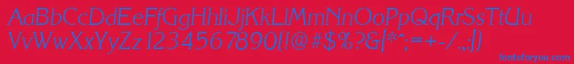 Saiba mais sobre a fonte KorinthserialXlightItalic Fonte KorinthserialXlightItalic – fontes azuis em um fundo vermelho
