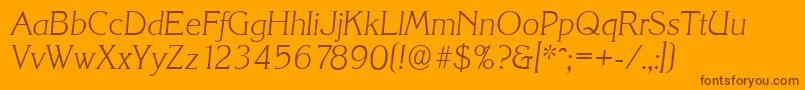KorinthserialXlightItalic Font – Brown Fonts on Orange Background