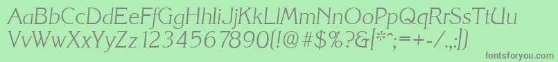 KorinthserialXlightItalic Font – Gray Fonts on Green Background