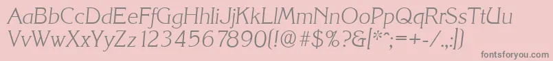 KorinthserialXlightItalic Font – Gray Fonts on Pink Background