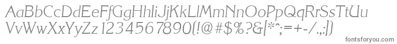 フォントKorinthserialXlightItalic – 白い背景に灰色の文字