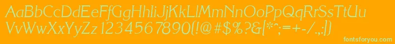 KorinthserialXlightItalic Font – Green Fonts on Orange Background