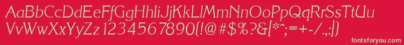 KorinthserialXlightItalic Font – Green Fonts on Red Background