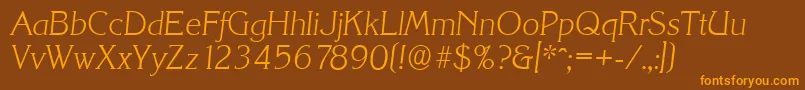 KorinthserialXlightItalic Font – Orange Fonts on Brown Background