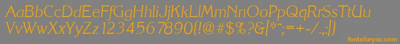 KorinthserialXlightItalic Font – Orange Fonts on Gray Background