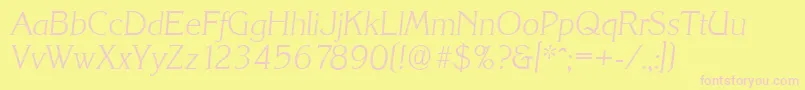 KorinthserialXlightItalic Font – Pink Fonts on Yellow Background