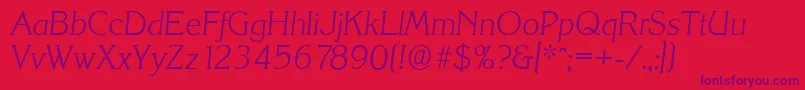 KorinthserialXlightItalic Font – Purple Fonts on Red Background