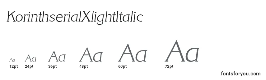 Größen der Schriftart KorinthserialXlightItalic