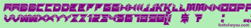 Suggested3DfilledgradientItalic Font – Purple Fonts on Green Background