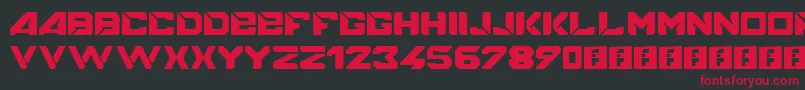 フォントBigmacca – 黒い背景に赤い文字