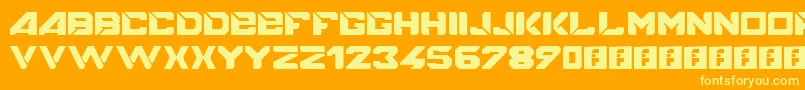Fonte Bigmacca – fontes amarelas em um fundo laranja
