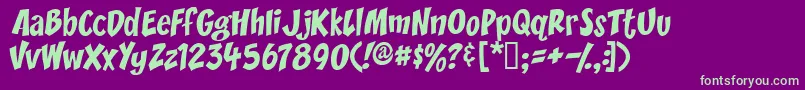 Yikes Font – Green Fonts on Purple Background
