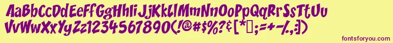 Yikes Font – Purple Fonts on Yellow Background