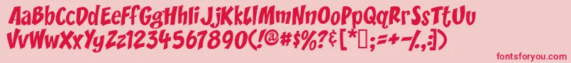 フォントYikes – ピンクの背景に赤い文字