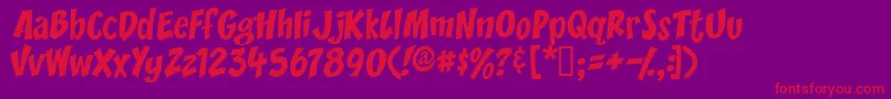 Yikes Font – Red Fonts on Purple Background
