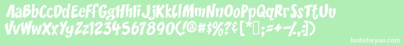 Yikes-Schriftart – Weiße Schriften auf grünem Hintergrund