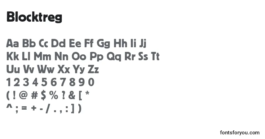 Blocktregフォント–アルファベット、数字、特殊文字