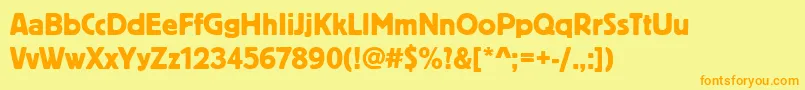 Blocktreg Font – Orange Fonts on Yellow Background