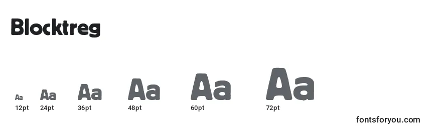 Размеры шрифта Blocktreg