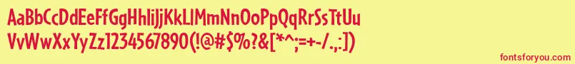 PfmanifestoBold Font – Red Fonts on Yellow Background