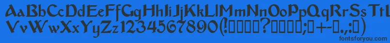 Middleages Font – Black Fonts on Blue Background